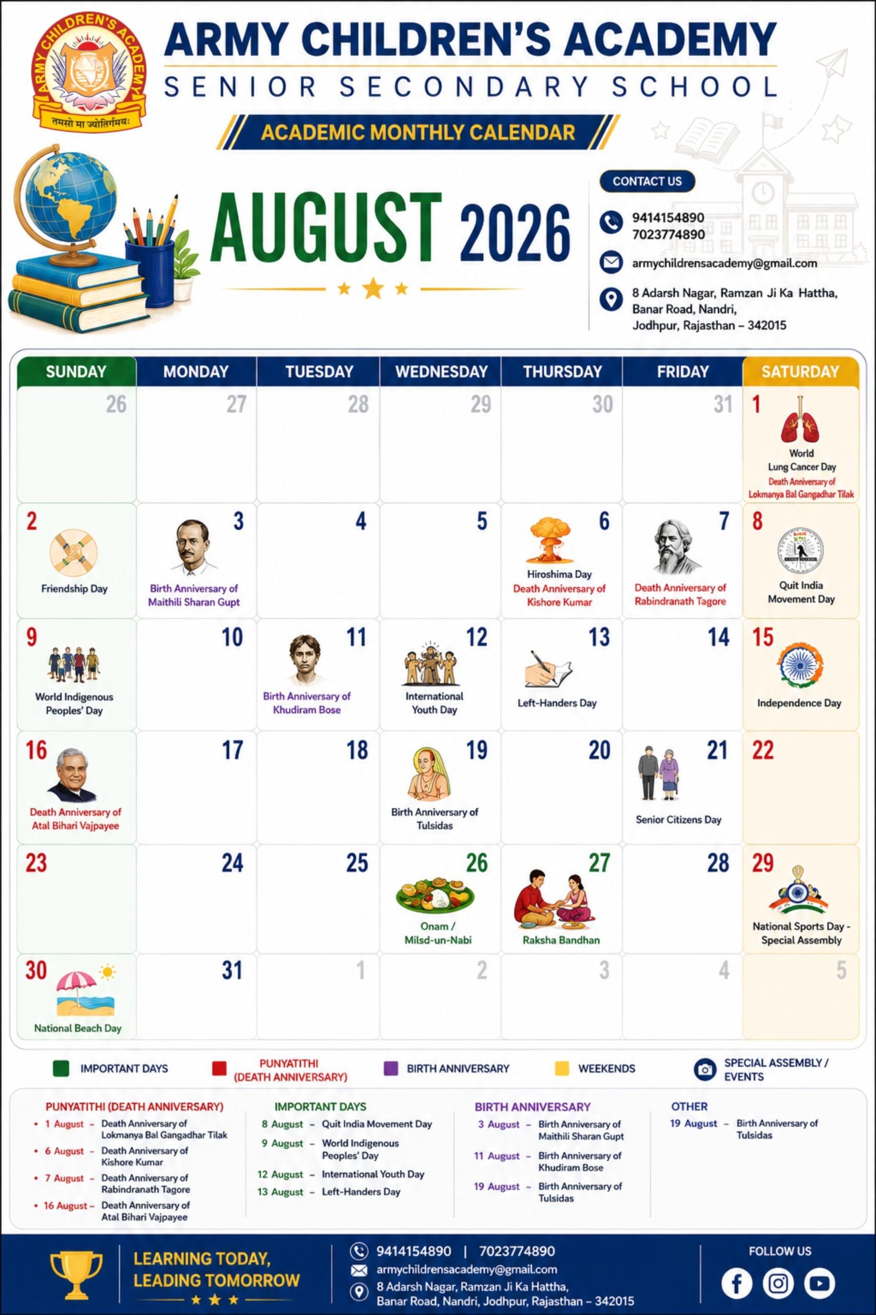 August calendar